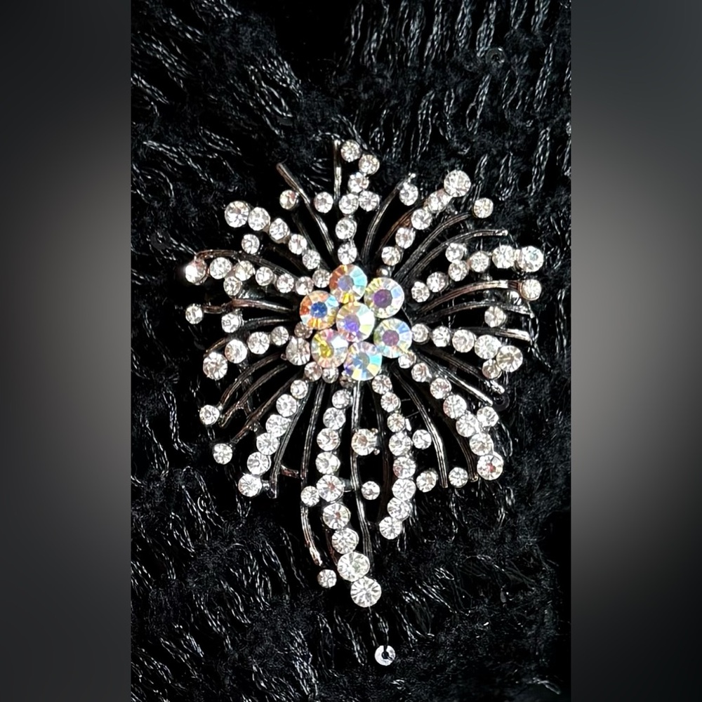 Sparkling Rhinestone & Aurora Borealis Stones Brooch